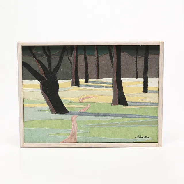 ANITA HEDIN. TEXTIL TAVLA, signerad.