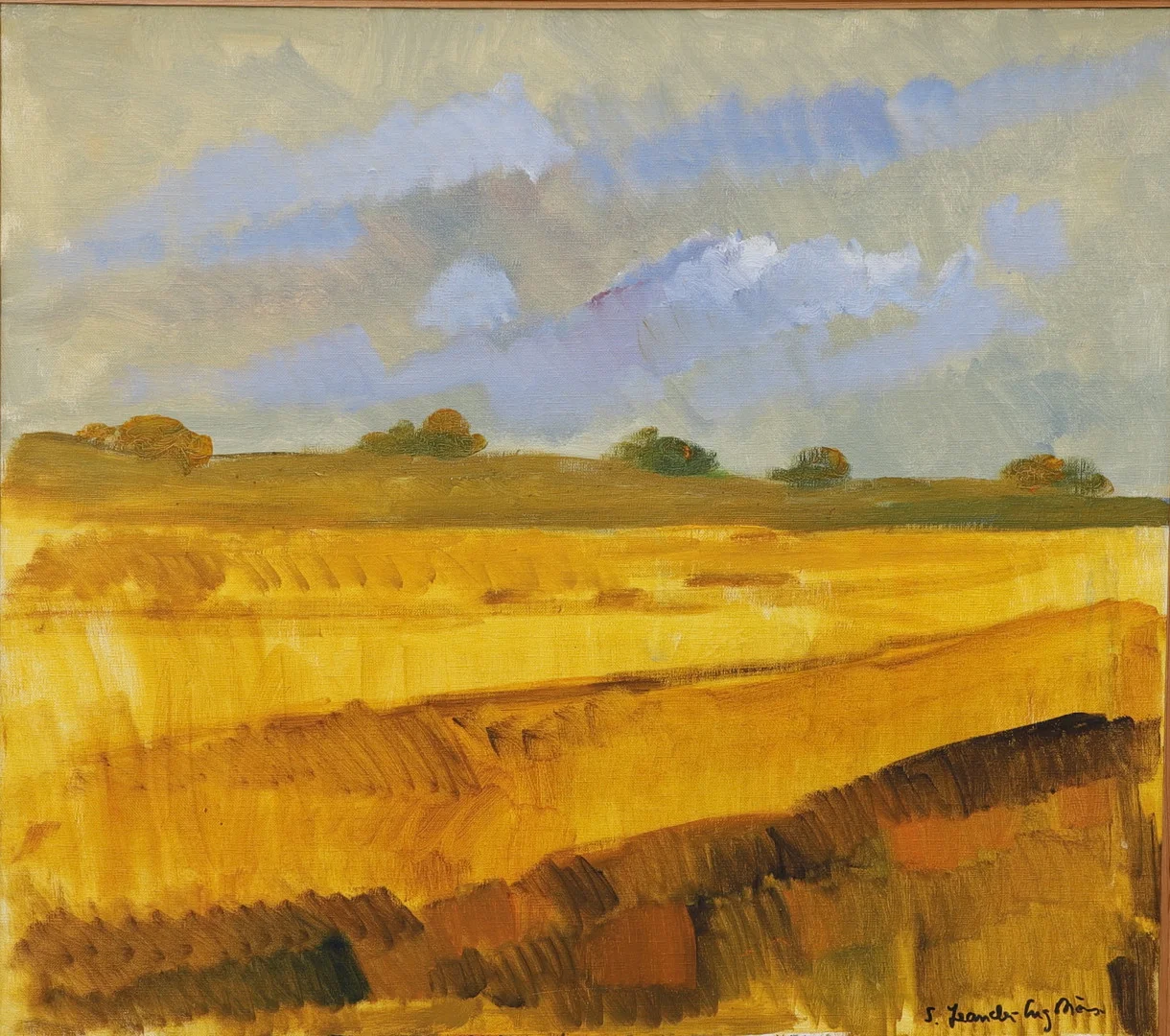 STYRBJÖRN LEANDER ENGSTRÖM. Simrishamnsmotiv, olja på duk, signerad. — Paintings — Växjö Auktionskammare