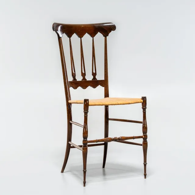 GIO PONTI. Stol, Chiavaria-stil, Italien, Trä / rotting, 1900-talets mitt.