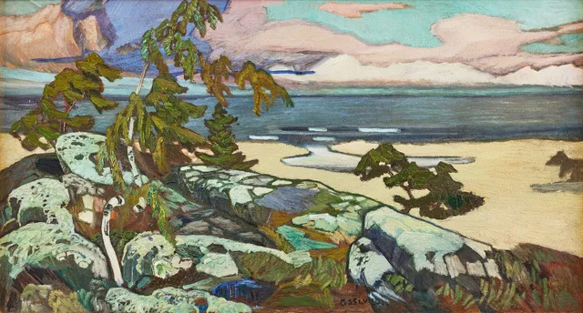 HELMER OSSLUND. Indalsälven - höststämning i Norrland.