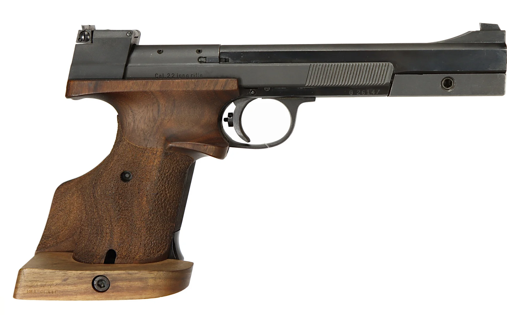 PISTOL, Halvautomatisk, fabrikat Hämmerli, modell 208, kaliber .22LR, tillv.nr G26147, se-nr SE2050916. — Pistols — Walter Borg