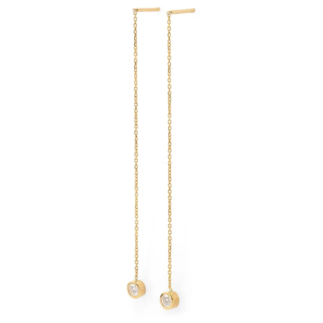 A pair of ear pendants set with diamond mounted in 18k gold. Weight in total app. 1 g. L. 8 cm. (2) — Jewellery/Earrings — Bruun Rasmussen