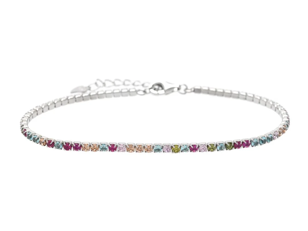 TENNISARMBAND, sterlingsilver, cubic zirkoner, bredd 2 mm, längd 16,5-19,5 cm, vikt 3,4 g. — Smycken/Tennisarmband — Kaplans