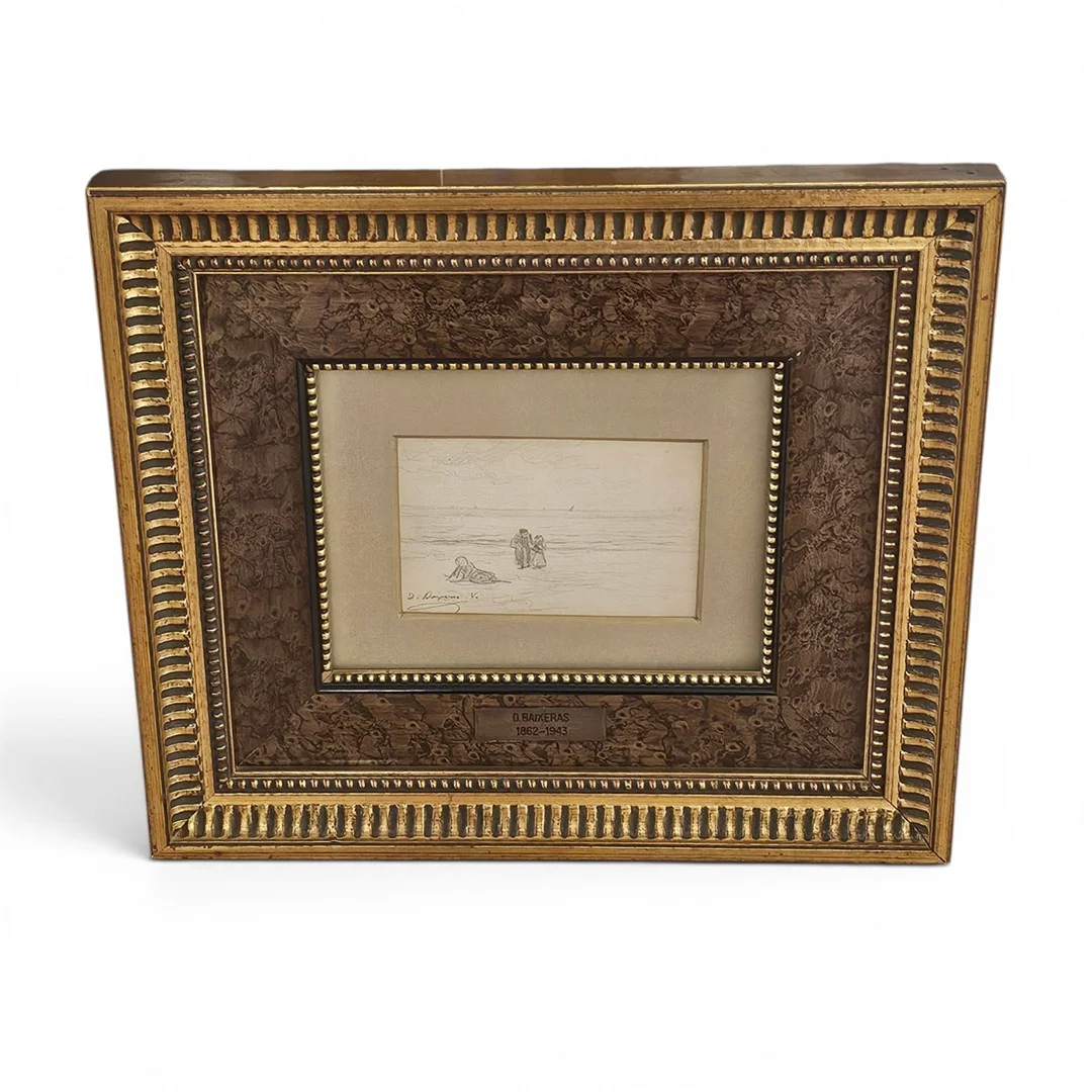 DIONÍS BAIXERAS. Dibujo sobre papel. "En la paya". — Drawings — Arce Auctions