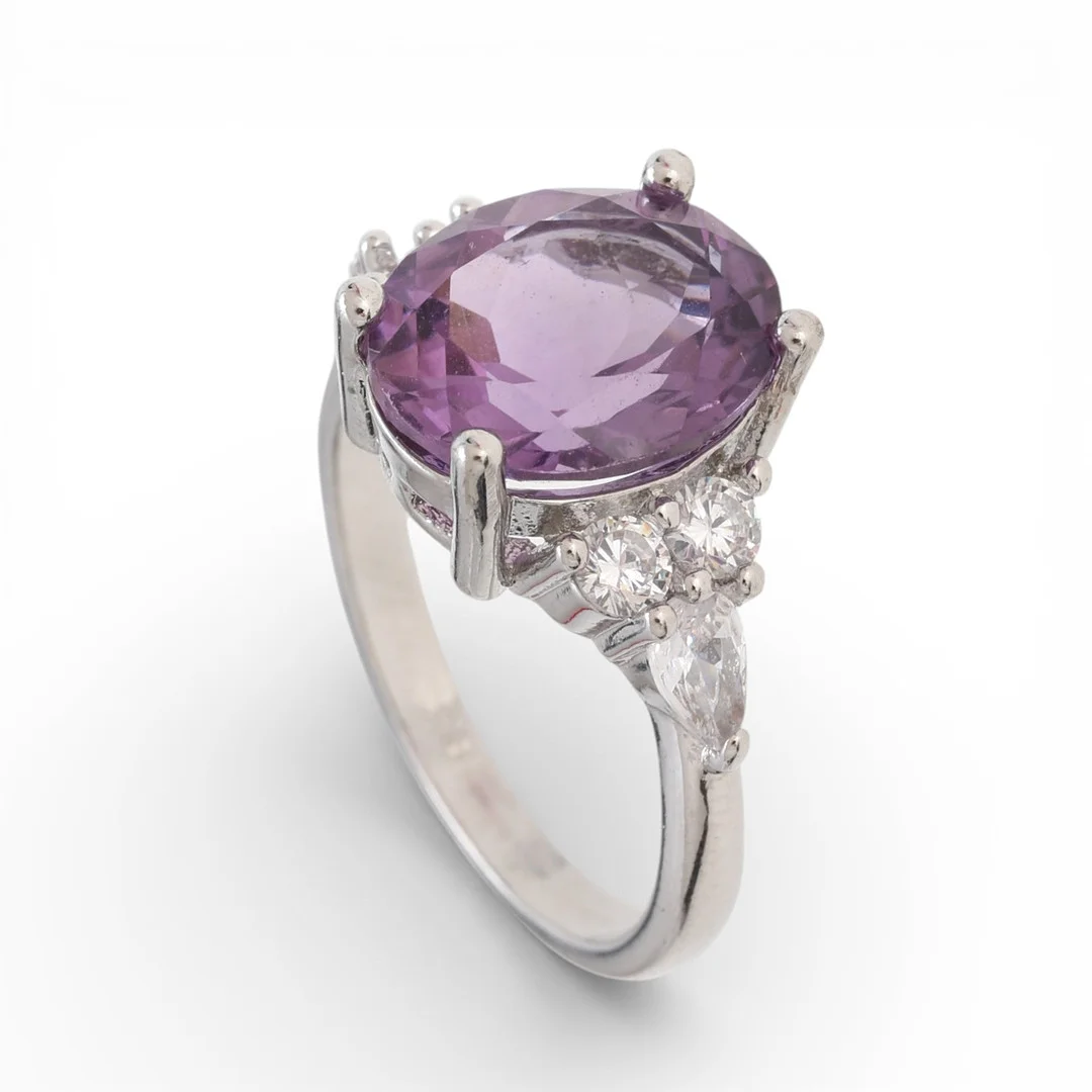 Amethyst rosette ring. — Rings — Balclis