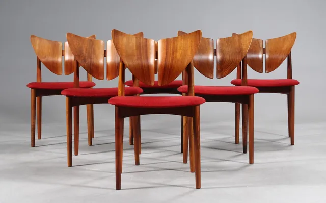 Kurt Østervig. Six dining chairs, Model 'Butterfly' (6)