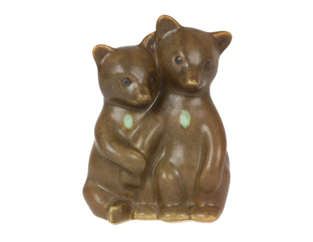 Knud Basse: Stoneware figurine group with two bears — Glass, porcelain and ceramics/Figures — Lauritz