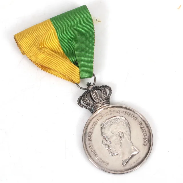 FÖRTJÄNSTMEDALJ, silver, Gustav V, Från Kungl. Patriotiska Sällskapet, 1936.