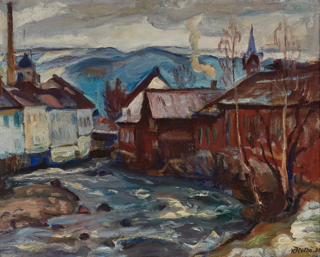 Holbø, Kristen — "Den gamle fabrik Mesna bruk, Lillehammer" 1930