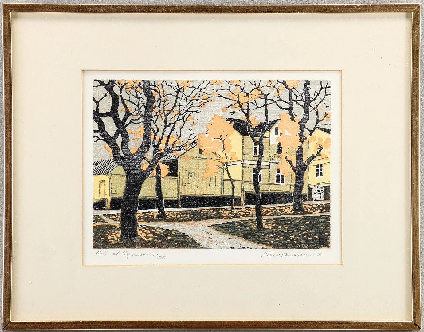 THORE ANDERSSON. Träsnitt 63/300, signerad -80. — Engravings & Prints — Karlstad Hammarö Auktionsverk