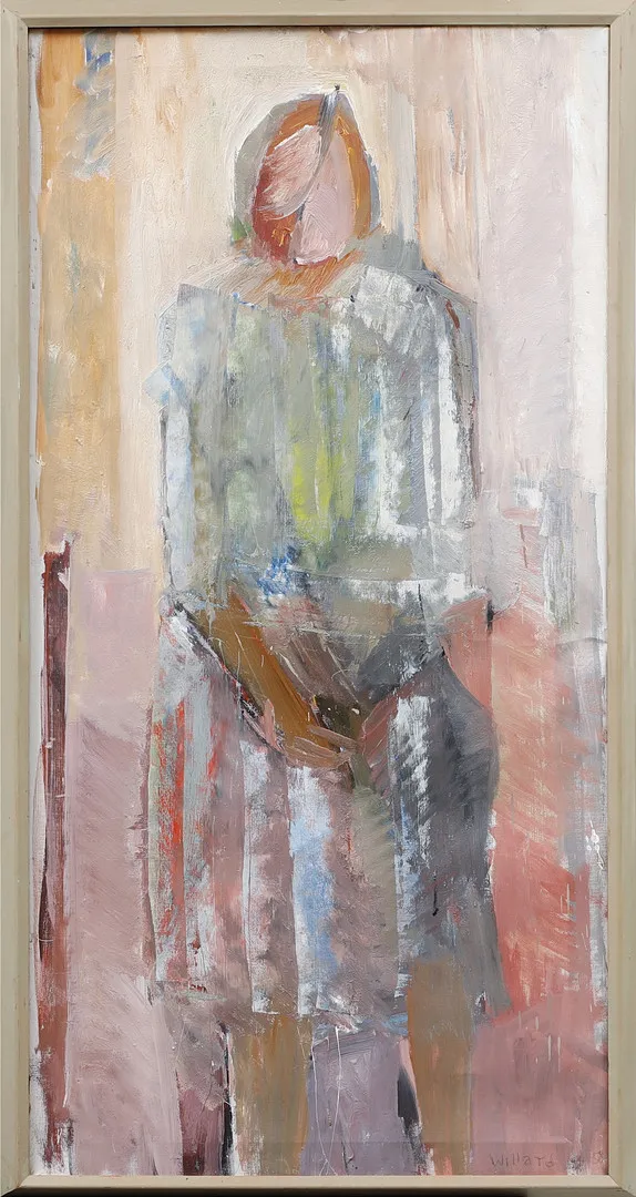 WILLARD LINDH. Figurkomposition, olja på duk, signerad.