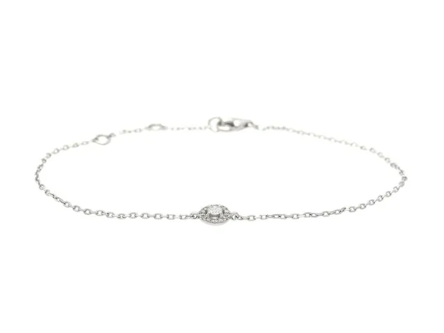 ARMBAND, 18K vitguld, 14 briljantslipade diamanter ca 0,17 ctv, ca TW-TCr/P, längd 16,5/17,5/19,5 cm, vikt 1,6 g, någon diamant med litet nagg.