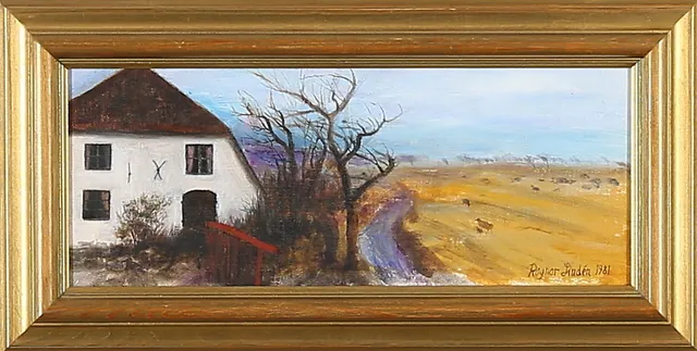 RAGNAR LINDÉN. "Tetenbüll 20 april 1980, Schleswig-Holstein Tyskland", olja på duk på pannå, signerad samt daterad 1981.