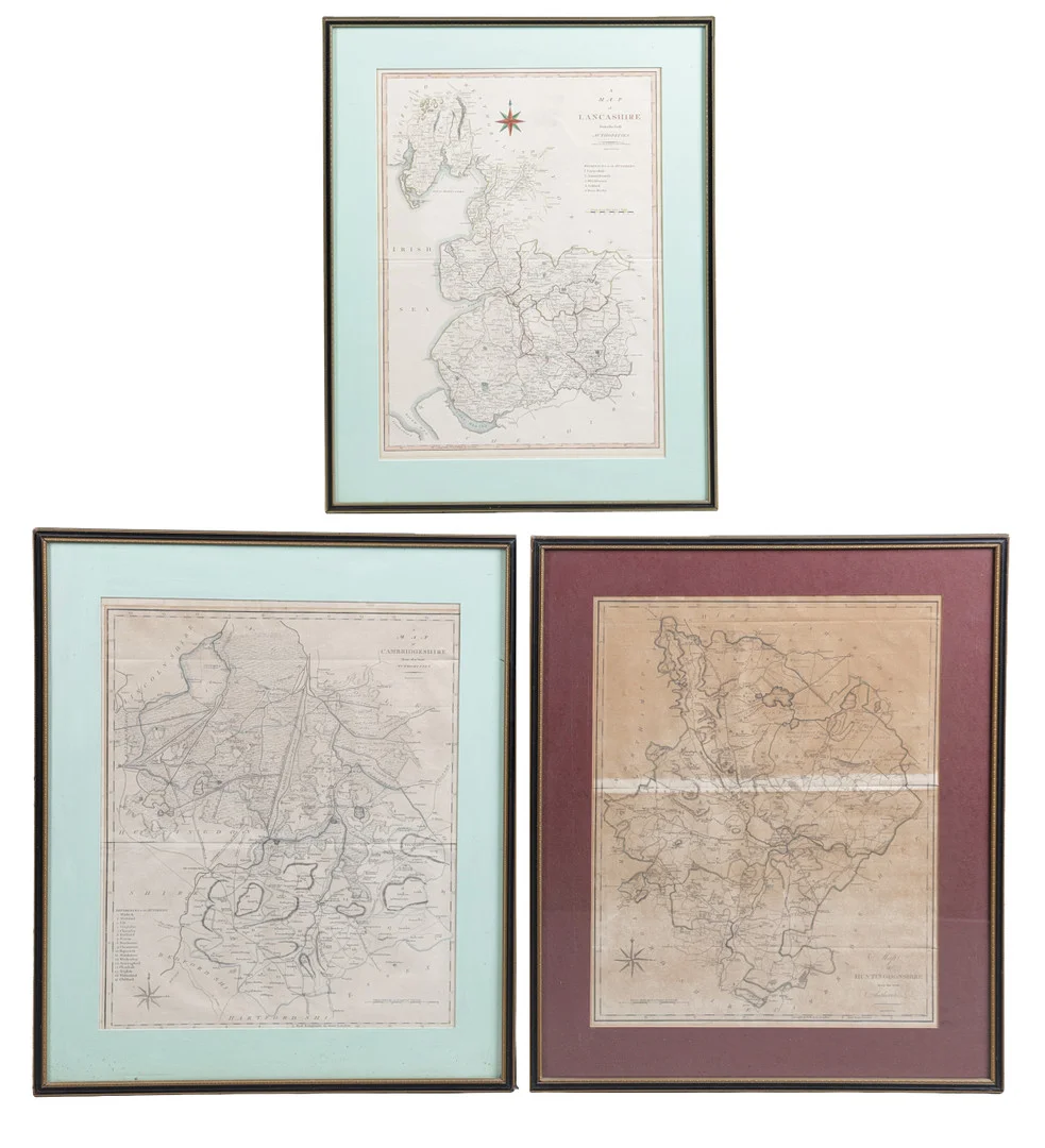 JOHN CARY (C. 1754-1835) LANCASHIRE, CAMBRIDGESHIRE & HUNTINGDONSHIRE (3). — Maps — Bishop & Miller