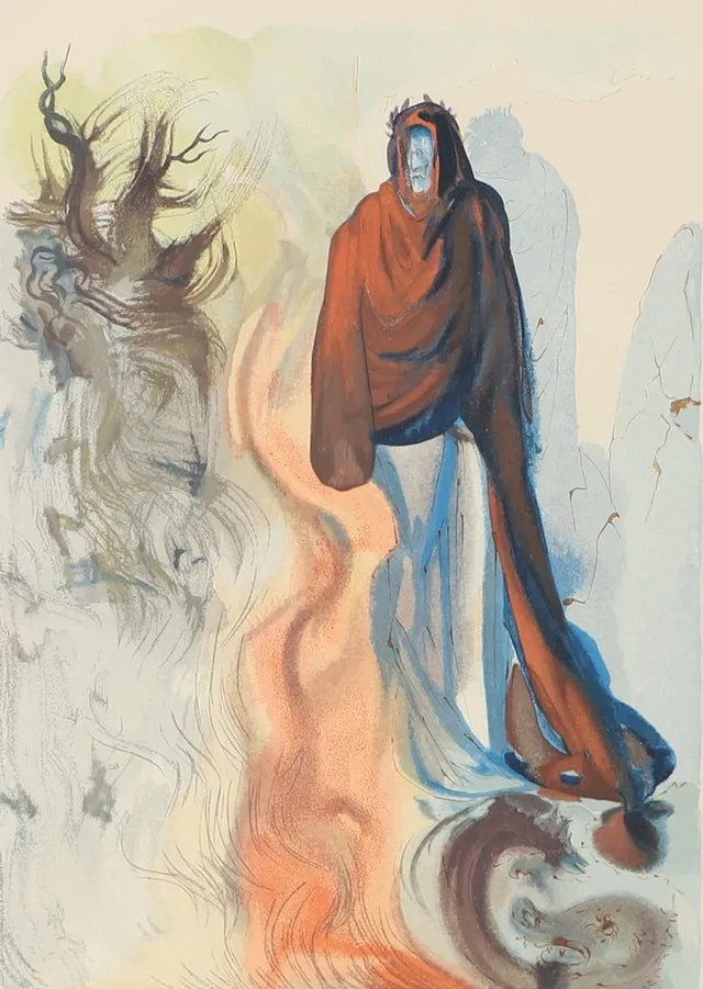 SALVADOR DALI. EFTER. Ur Divine Comedy, tryck.