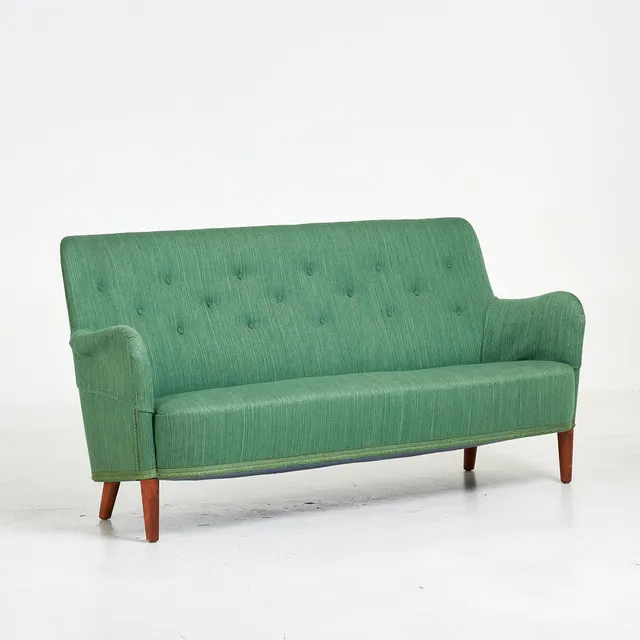 CARL MALMSTEN. Soffa, "Samsas", grön textilklädsel.