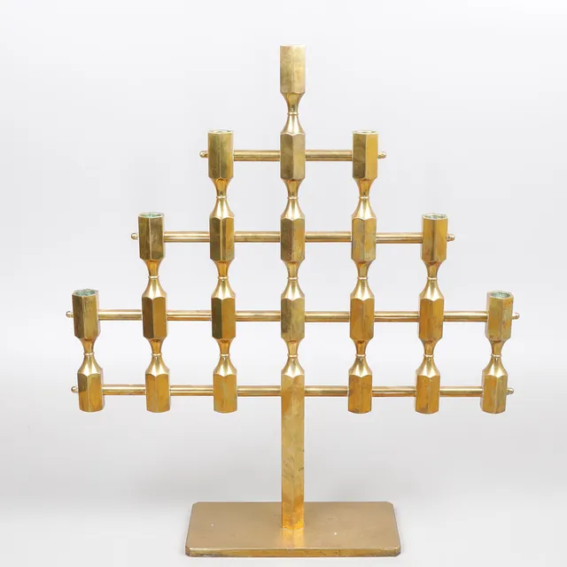 LARS BERGSTEN. Kandelaber, mässing, Metallslöjden Gusum, 1980.