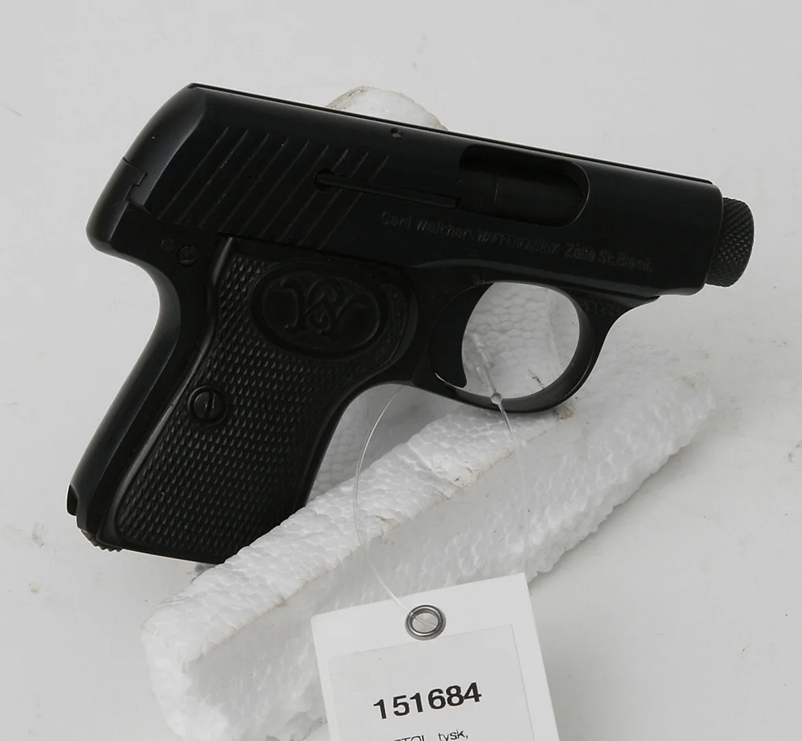 (258) PISTOL, tysk, Halvautomatisk, fabrikat Walther Zella-Mehlis, modell 5, kaliber 6,35mm, tillv.nr 41234. — Pistols — Mauritz Widforss