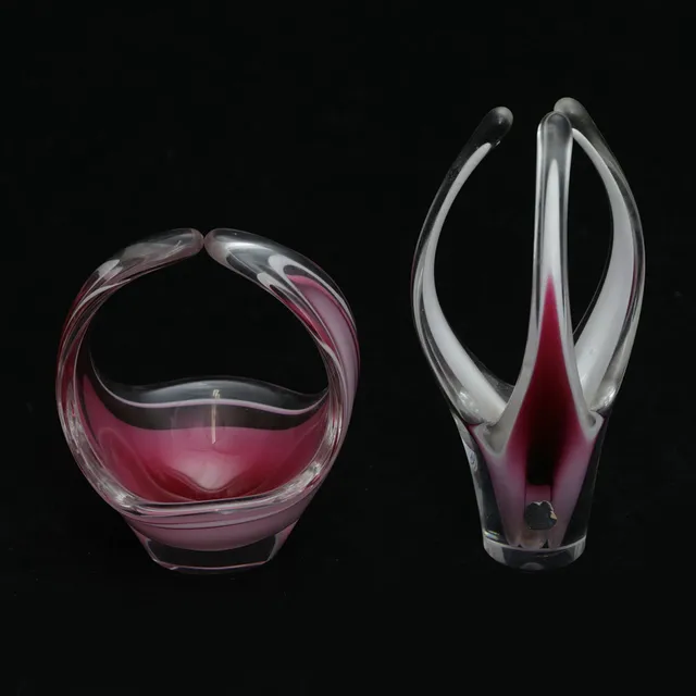 PAUL KEDELV. VAS och SKÅL, glas, Flygsfors, signerade, 1900-talets mitt.