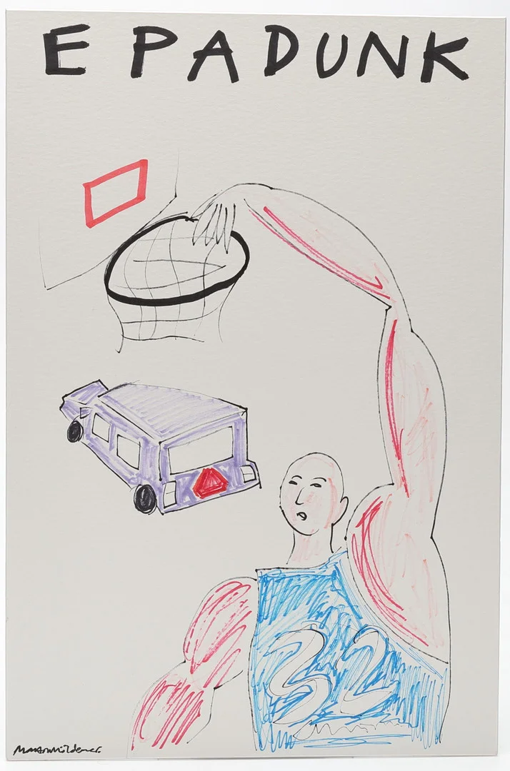MARTIN MÖLDENER. "Epa-dunk", tusch på passepartout, signerad. — Drawings — Gomér & Andersson Linköping