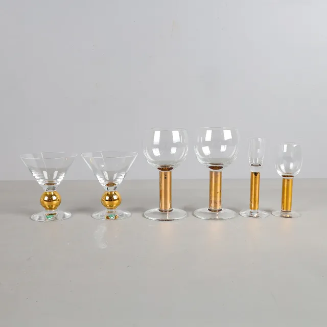 GUNNAR CYRÉN. Glas "Nobel", 6 stycken, Orrefors.
