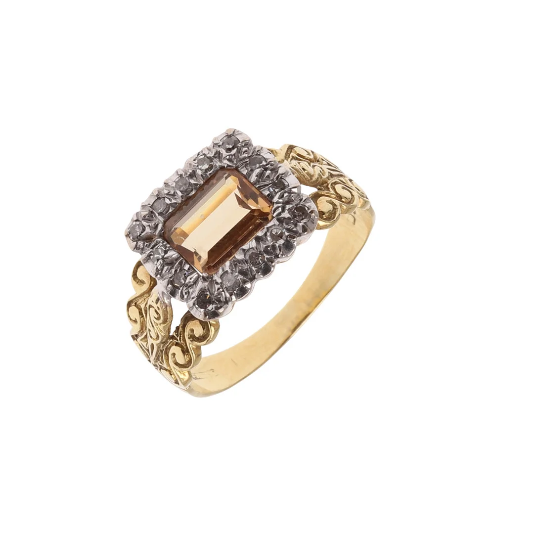 A CITRINE AND DIAMOND RING. — Rings — Lawrences Auctioneers