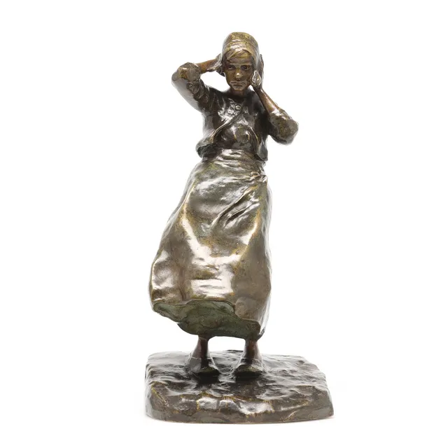 RUTH MILLES (1873-1941). Flicka i blåst.