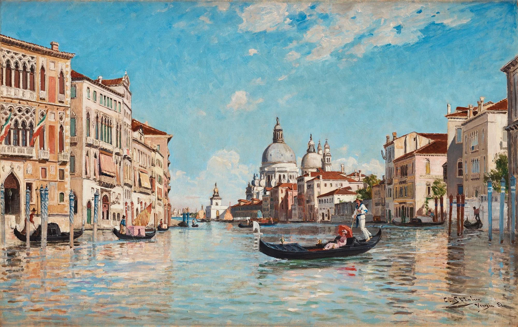 Carl Skånberg, Canal Grande med utsikt över Santa Maria della Salute. — Bukowskis