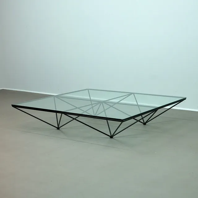 PAOLO PIVA. B&B Italia, Tisch/Couchtisch, Modell 'Alanda', Stahl, Glas, Italien.