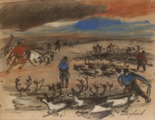 STAFFAN ENGEBRAND. Pastell, signerad.