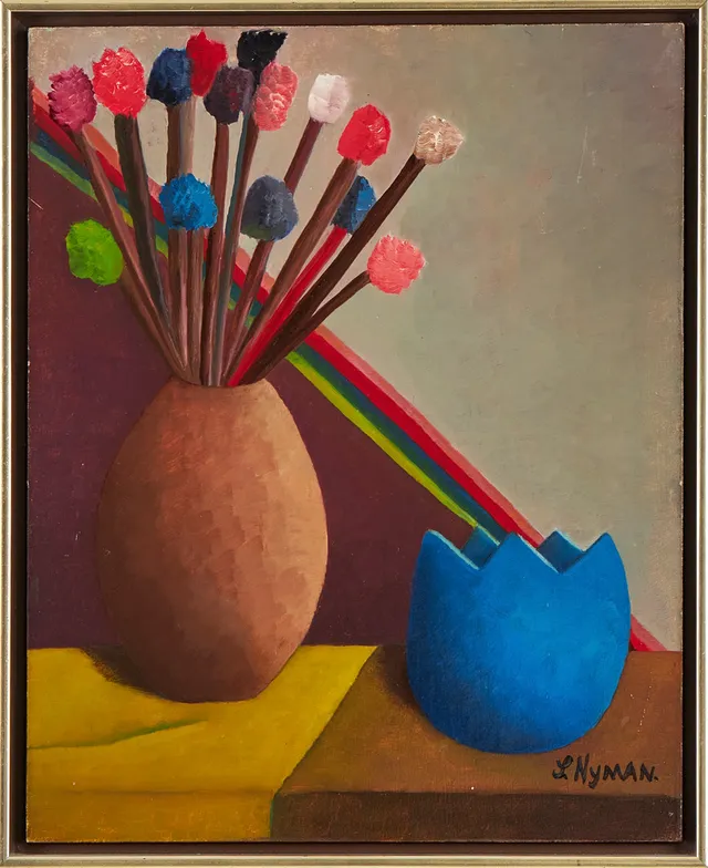 SVEA NYMAN (1902-1986). Stilleben, olja på pannå.
