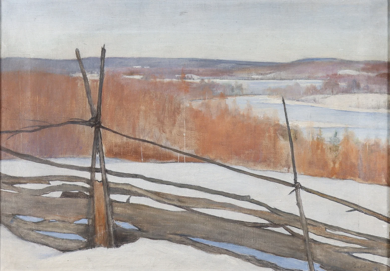BEDA STJERNSCHANTZ (1867-1910). Vinterlandskap, 1893. — Paintings — Karlstad Hammarö Auktionsverk