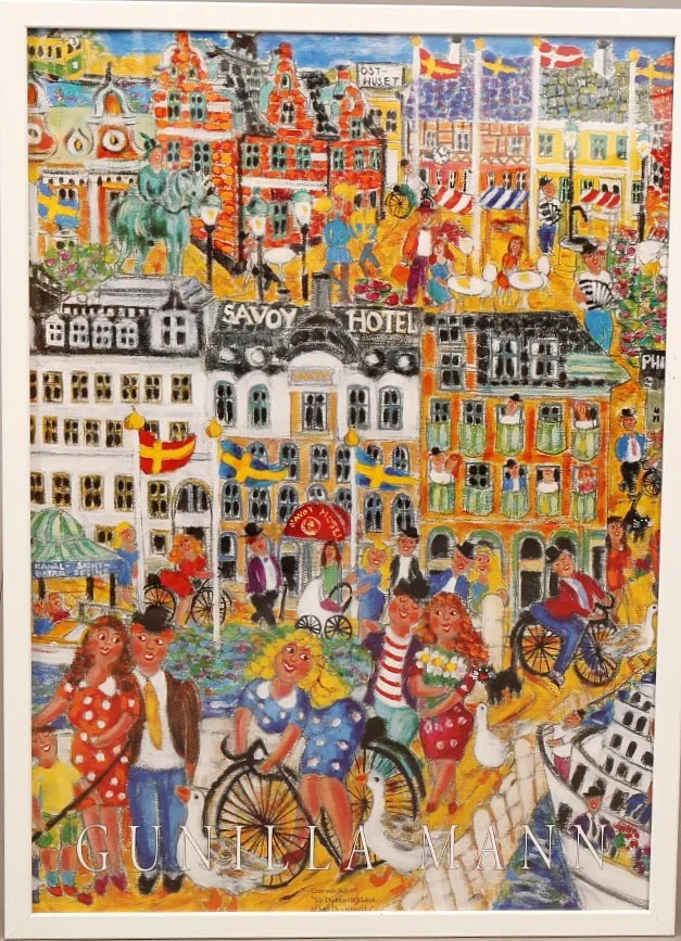 GUNILLA MANN, Hotel Savoy, Malmö, färgoffsettryck, osignerad.
