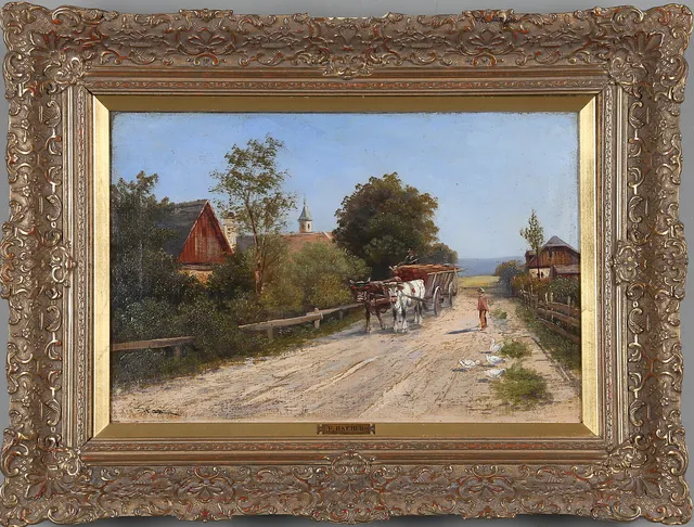 OIDENTIFIERAD KONSTNÄR, olja på duk , signerad F. Haeber.