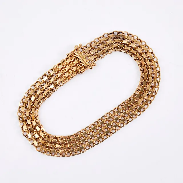 ARMBAND, 18 k guld, X-länk, Ceson Guldvaru Ab, Göteborg, 1962.