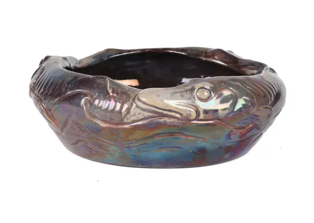 Karl Hansen Reistrup for Kähler. Earthenware fish bowl with lustre glaze, circa 1900