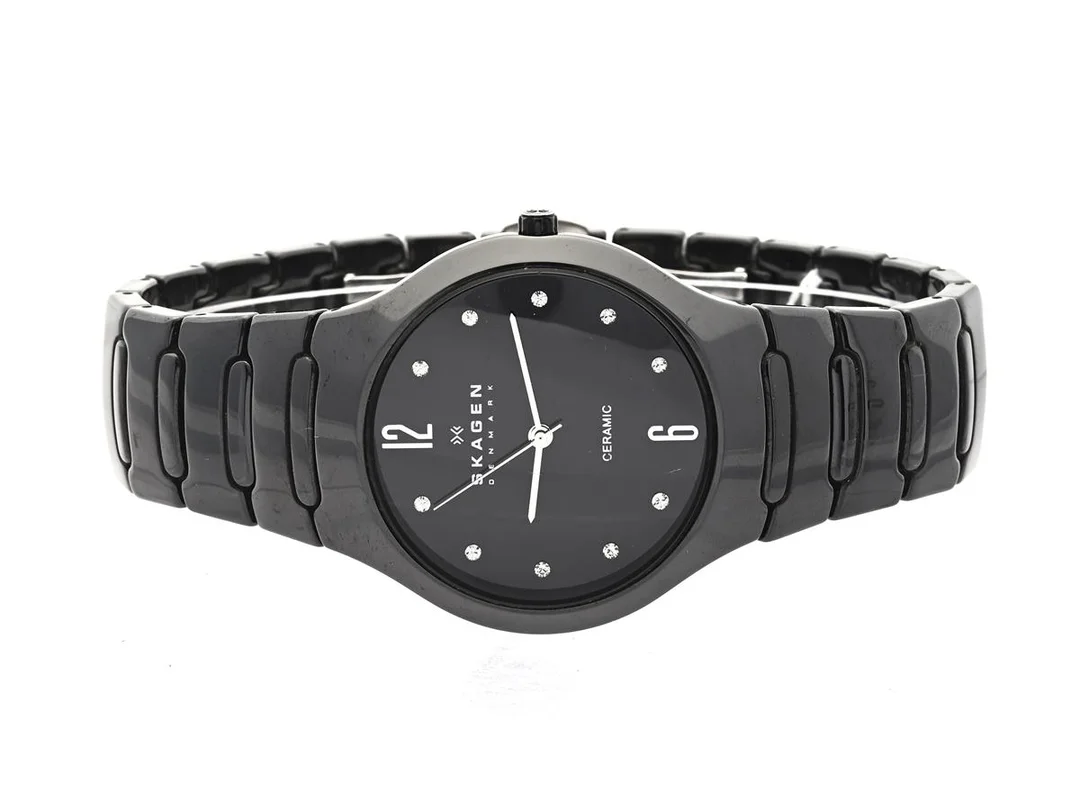 Skagen Denmark Ceramic Ø35mm quartz boettnr: 817SBXBC repigt glas. — Klockor/Skagen — Kaplans