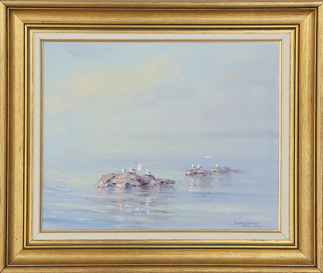 EGON LENNART KARLSSON. OLJA på duk, fågelmotiv, signerad, 1900-tal. — Paintings — Kalmar Auktionsverk