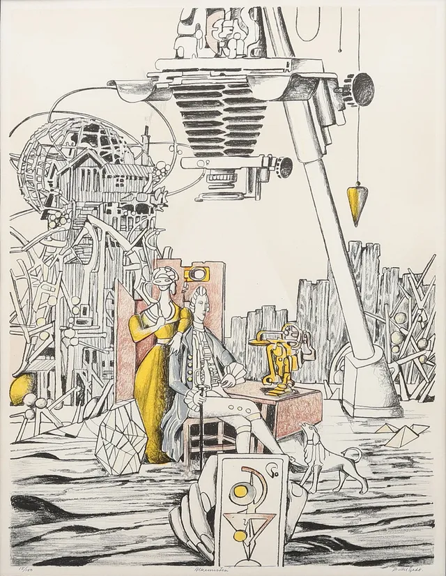 BERTIL GADÖ. "Alkemisten", litografi nr 15/100, signerad.