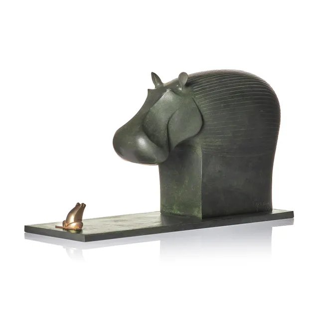 Gunnar Cyrén, skulptur, "Kan du inte tala?", ed. 5/7, Herman Bergman konstgjuteri & Gävle, 1989.