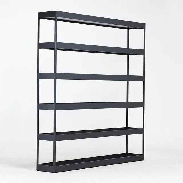 STEFAN DIEZ. HYLLA, "New Order High", för Hay, 6 hyllplan, svart/grålackerad aluminium.
