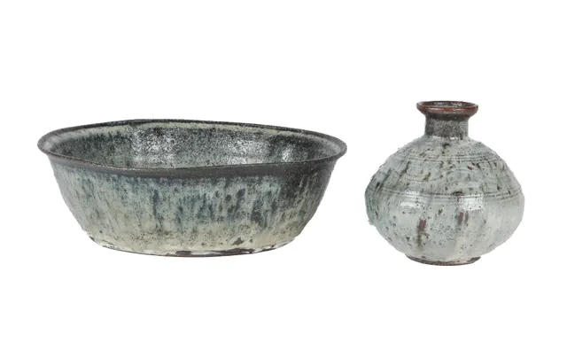Gutte Eriksen. Bowl and vase of glazed stoneware (2)