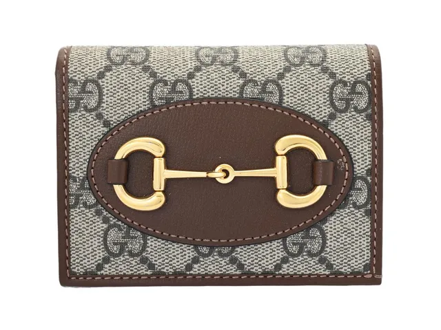 GUCCI, PLÅNBOK, Horsebit 1955, GG Supreme canvas, guldfärgade beslag, 11x8,5x2 cm, care booklet, dustbag, originalkartong. Excellent Condition.