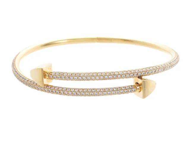 RARE JEWELRY, armband, Gaia Twin Pavé, 18K guld, briljantslipade diamanter 2,42 ctv, ca TW/VS-SI, 2 prinsesslipade diamanter 0,06 ctv, stl M vikt 29,5 g.