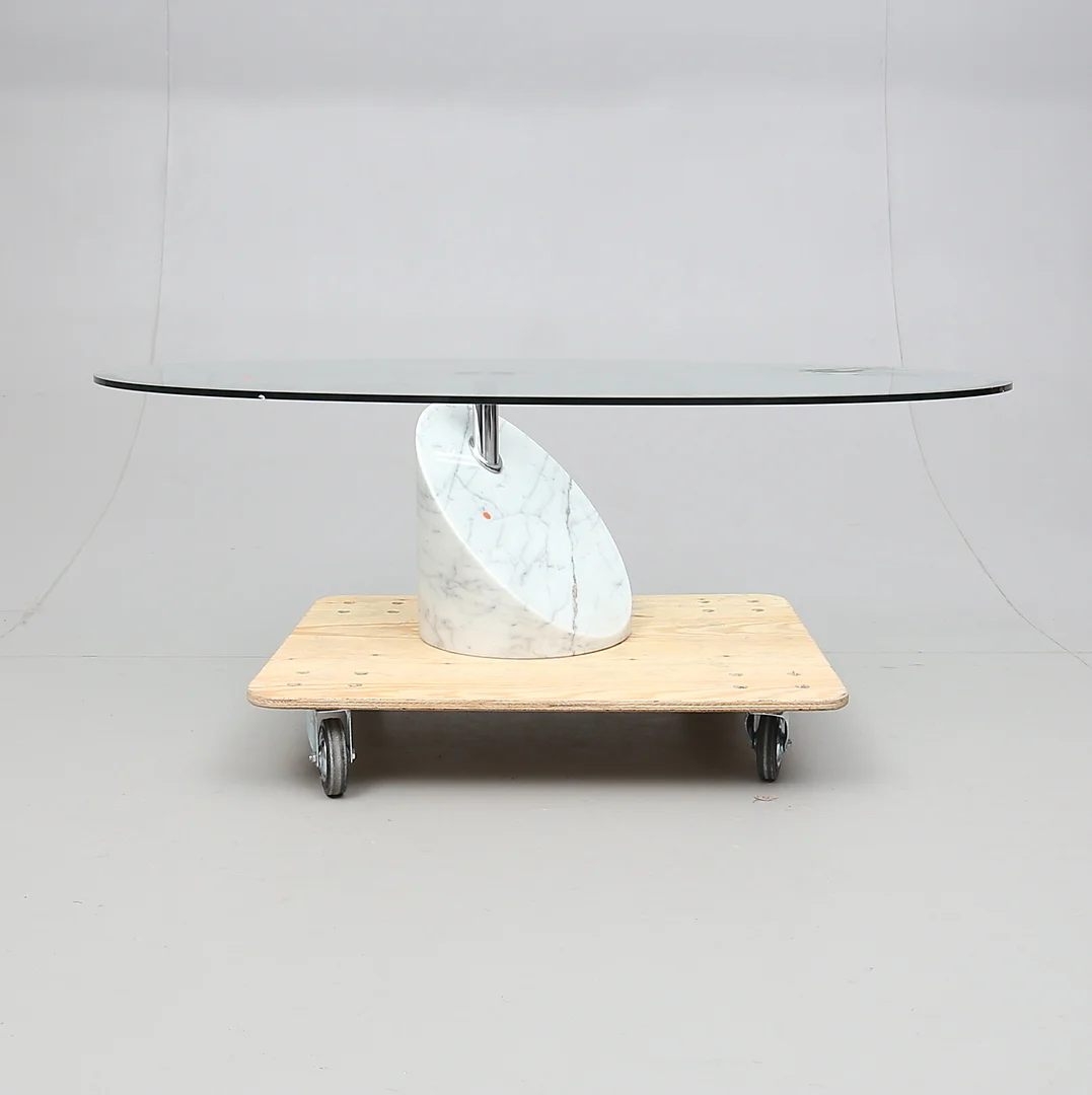 SOFFBORD, glas och marmor, Cattelan, Italien, 1900-talets andra hälft. — Tables — Gomér & Andersson Norrköping