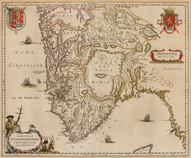 Blaeu, Joan — "Diæcesis Stavangriensis & partes aliquot vicinæ"