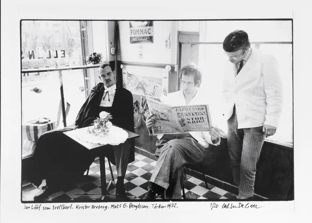 Carl Johan De Geer, "Jan Lööf som trollkarl. Krister Broberg, Mats G. Bengtsson. Tårtan 1972".