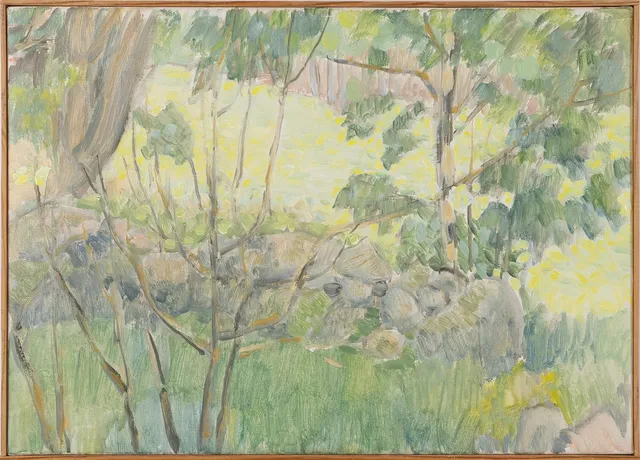 ERIK ORTVAD. "Maj 1982", Kvänjarp, olja på duk.