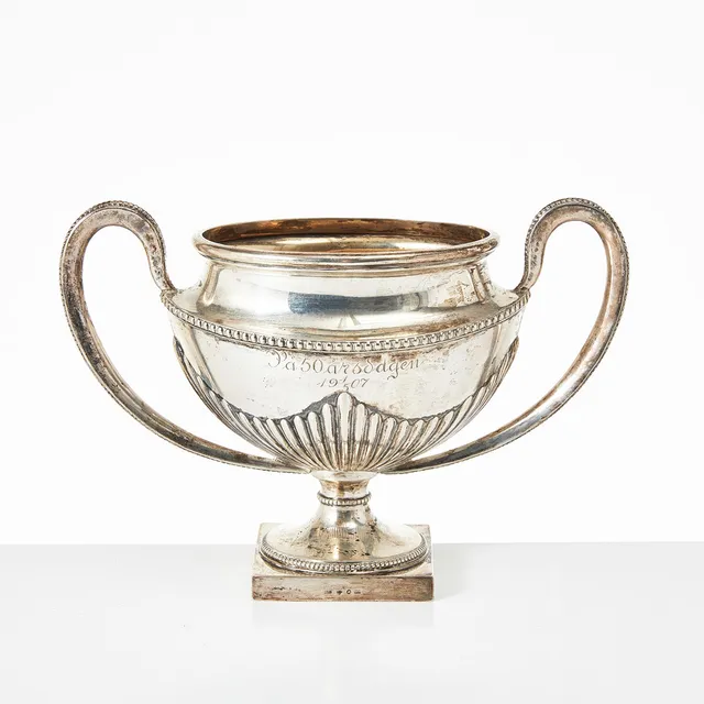SOCKERSKÅL, silver, Guldsmedsaktiebolaget (GAB), Stockholm 1906, gustaviansk stil.