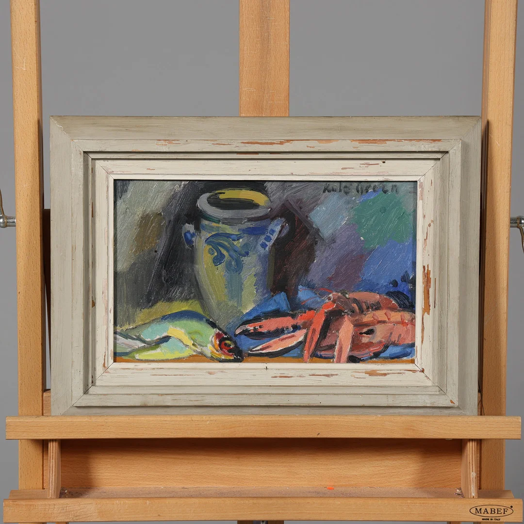 KULO GREEN. OLJA PÅ DUK, "Havskräftor", signerad samt daterad 1951. — Paintings — Borås Auktionshall